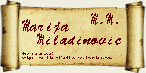 Marija Miladinović vizit kartica
